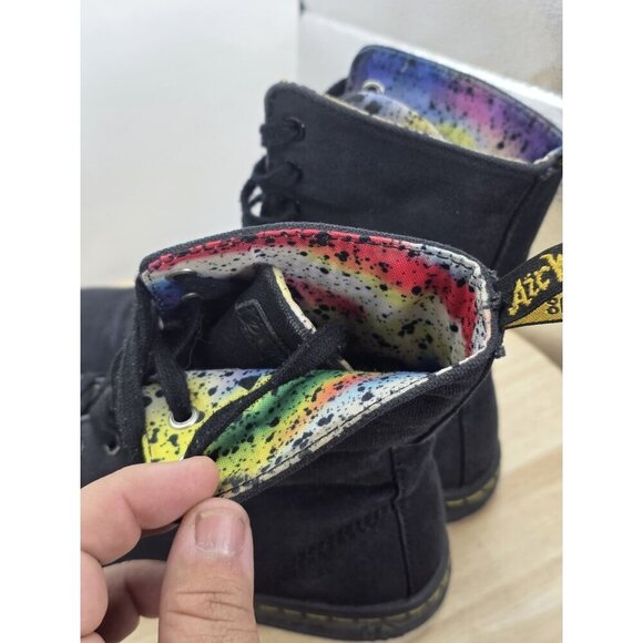 Dr Doc Martens Stratford Canvas Womens Combat Boots Size 8 Canvas black 9-Eye - Picture 9 of 12